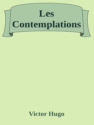 cover image of Les Contemplations